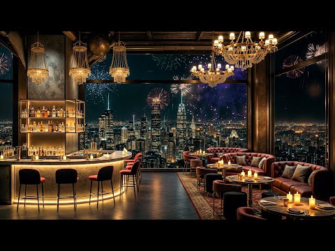 New Year's Eve Ambience at Luxury New York Bar Ambience ~ Smooth Jazz Saxophone Music to Relaxing