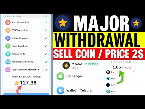 Major Airdrop Claim And Withdraw | Major 1 Coin Price | Major Airdrop Withdraw Process