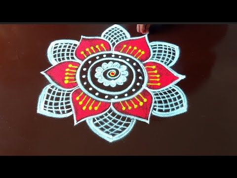 easy muggulu for beginners|| padi kolam designs|| simple rangoli designs 5 to3 dots #diwalirangoli