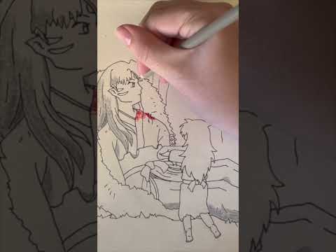 Drawing Sesshomaru and Rin #inuyasha