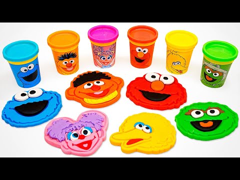 Create Sesame Street Friends with Play Doh | Learn Color & Shapes | Preschool Toddler Learning Video