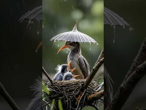 An African bird with a hat on its head