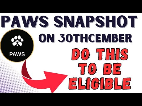 PAWS SNAPSHOT 30th DECEMBER #paws #listing #airdrop