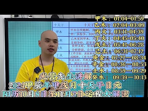 光營先生講解2024甲辰年甲戍月十天幹日元陽歷10月8日至11月7日运程大解密