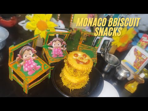 Miniature monaco biscuit sandwich recipe in 5minutes |Party starter|fireless recipe#monacobiscuit