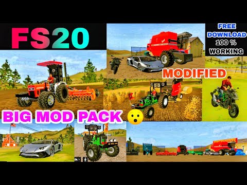 Fs20 🔥indian tractor 🚜mod download link😎 || modified tractor game 🎮 | big mod 💥pack |