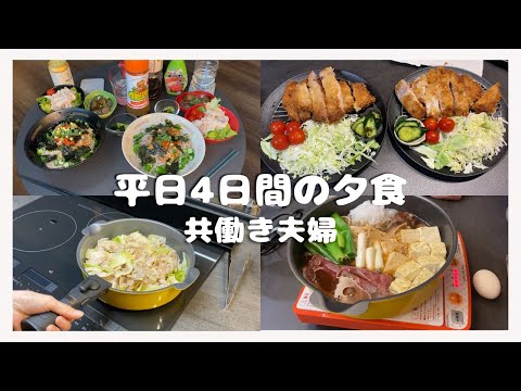 【食事vlog】共働き夫婦の平日のリアルな夕食/30代夫婦/二人暮らし