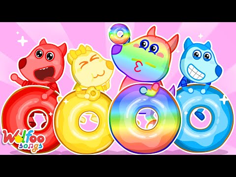 Colorful Donuts Song - Vivid Color Adventure Song | Kids Songs & Nursery Rhymes @WolfooFamilySongs