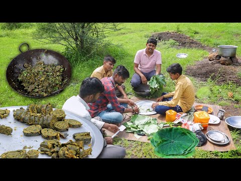 Arbi Ke Patte  Sabji | Village  Cooking | Arbi Leaves Patra Recipe