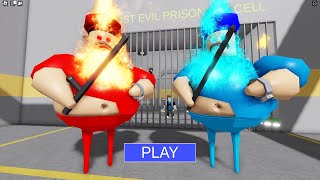 FIRE VS WATER BARRY'S PRISON RUN Obby New Update Roblox - All Bosses Battle FULL GAME #roblox