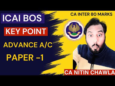 |ICAI BOS Exam Department Key Point For Advance Account Paper -1| ICAI CA Inter Exam Sep 24