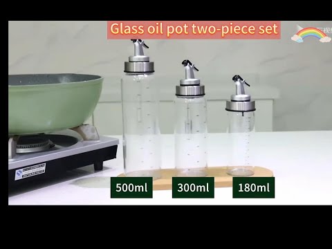 Glass oil pot two-piece set