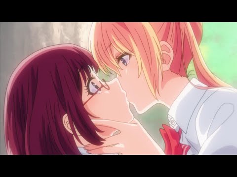 Shot on iphone meme but it's anime Lesbian kiss