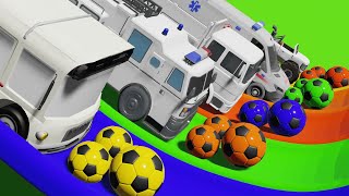 Wheels on the Bus + ABC Song | Soccer Ball Parachutes, Color Game | Kids Songs | Colorful jj kids