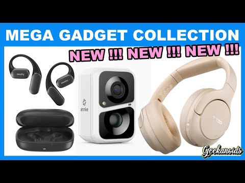 Mega Gadget Collection - Music & Security - ANC Headphones | Security Camera | Wireless Earphones