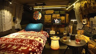 100 Stealth Car Camping  in Cold Rain｜Relaxing alone in a gorgeous car｜Vanlife｜ASMR