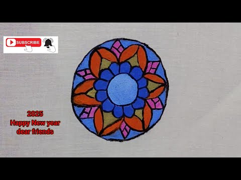 Latest Creative easy Fabric Rongoli🌺 | Traditional New Year Rangoli design 🌺 | Mugglu | Acrylic 🎨Art