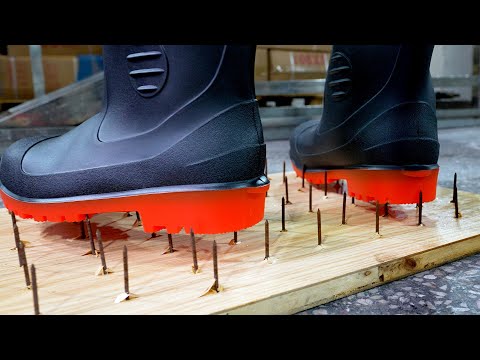 Puncture-Proof and Anti-Crush! Safety Rubber Boots Mass Production Process In China.