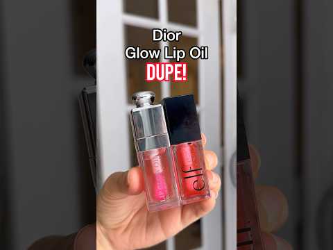 Comparing NEW #elf Glow Reviver #LipOil to #Dior Lip Glow Oil 001 #Pink #dupes #comparison #shorts