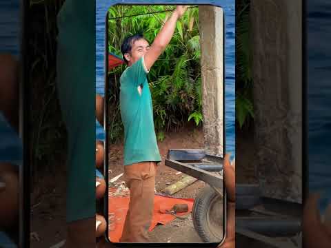 Sawing wood with the farmer to build  #woodworkings #woodcrafts #machine #woodprojects #shorts