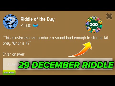 Riddle Of The Day Zoo 29 December | Zoo Riddle Of The Day 29 December | Riddle Of The Day Code Zoo