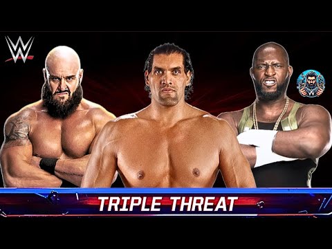 Full "Triple Threat" Match | Braun Strowman vs The Great Khali vs Omos | WWE WrestleMania