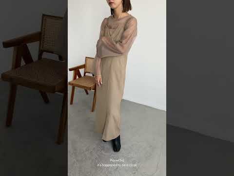 キャミワンピース シアートップスセット　Beige