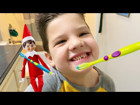 ELF on the SHELF Morning ROUTINE! Caleb and Mommy EAT DONUTS for BREAKFAST and TALK to SANTA!