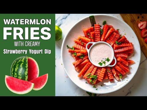 🍉 This Watermelon Fries & Creamy Strawberry Yogurt Dip is the Ultimate Cool & Healthy Snack