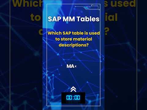 SAP MM Material Master Flash Card Quiz  2