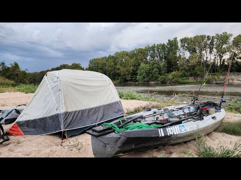 Surprise GIANT Lives By This RIVER SANDBAR!! (Kayak Camping)