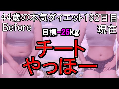 【ダイエット Vlog】やっほー_44歳ぽっちゃり女のダイエット中の1日の食事記録192日目☆毎日体重公開