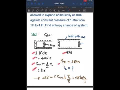 Thermodynamics class 11 || ENTROPY #adiabaticprocess #chemistry #jee #neet #upboard #cbse #shorts