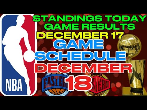 NBA TEAM STANDINGS | NBA GAME RESULTS DECEMBER 17,2024 | NBA GAME SCHEDULE DECEMBER 18,2024