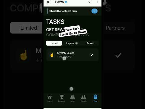 Paws New Task Today,Pas Scroll Down Task,Paws Airdrop Joiin Earn paws Coin,Paws Tokan to Dollar