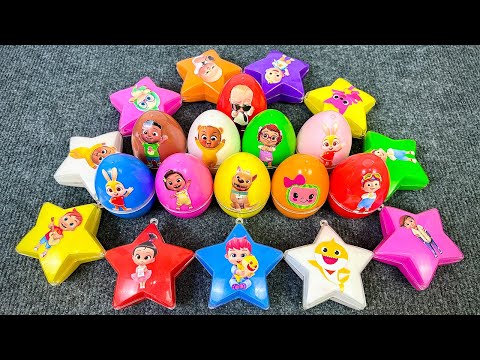 Mini Star in Park: Looking Cocolemon, Hogi, Pinkfong Rainbow Egg With Clay Coloring! ASMR