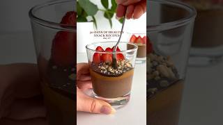 Healthy Chocolate Pudding with Magic Shell😍 #healthyrecipes #easyrecipes #healthysnacks