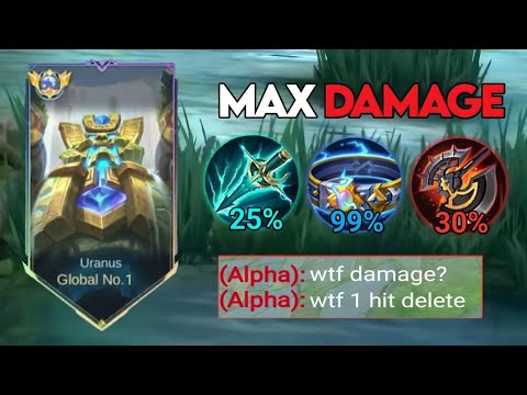 GLOBAL URANUS ABUSE THIS NEW MAX DAMAGE EMBLEM AND BUILD IN RANKED GAME!! (must try)