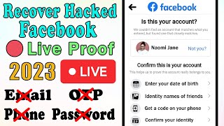 🔴 Live Proof || How to recover hacked Facebook account 2022 whitout password or phone number 2022