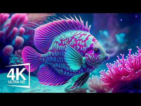 Aquarium 4K VIDEO (ULTRA HD)🐠Beautiful Relaxing Coral Reef Fish - Relaxing #1