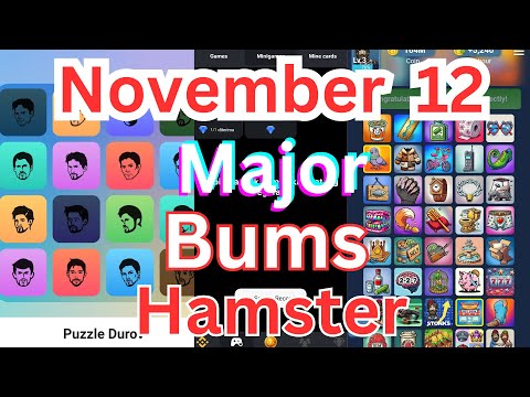 💯3 combos in one video Mini Game&major puzzle &Bums combo Today November 12 easy solved