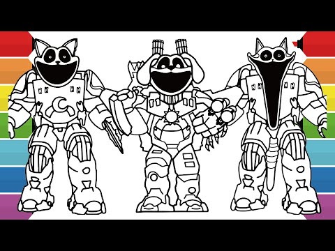 Poppy Playtime 3 Coloring Pages | How to Color Mecha Titans Catnap, Dogday and Catnap Nightmare