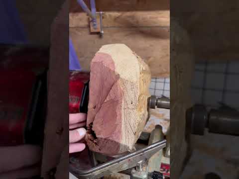 DIY Wood Turning New Red Cedar Log is ready for turning #Shorts