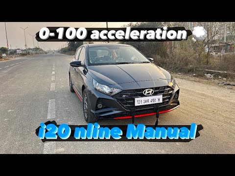 0-100 acceleration test of i20 nline manual || tgdi 😱🔥💭