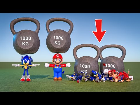 Sonic & Super Mario vs 1000KG! 🙃