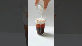 Iced Americano with salted caramel cream #homecafe #coffee #coffeelover #americano #shortvideo