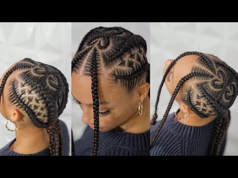 4 braids with design💫💕