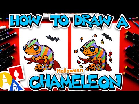 How To Draw A Halloween Chameleon