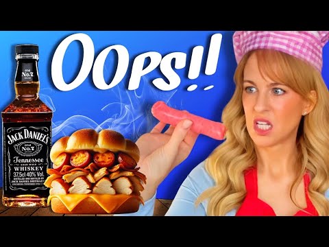 Irish Girl Tries Cooking a Spicy Fried Chicken Sausage Sandwich While Drinking Jack Daniels 🍗🔥🥃