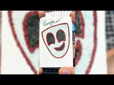 How to draw Gangle face from #theamazingdigitalcircus easy step by step with glitter #gangle